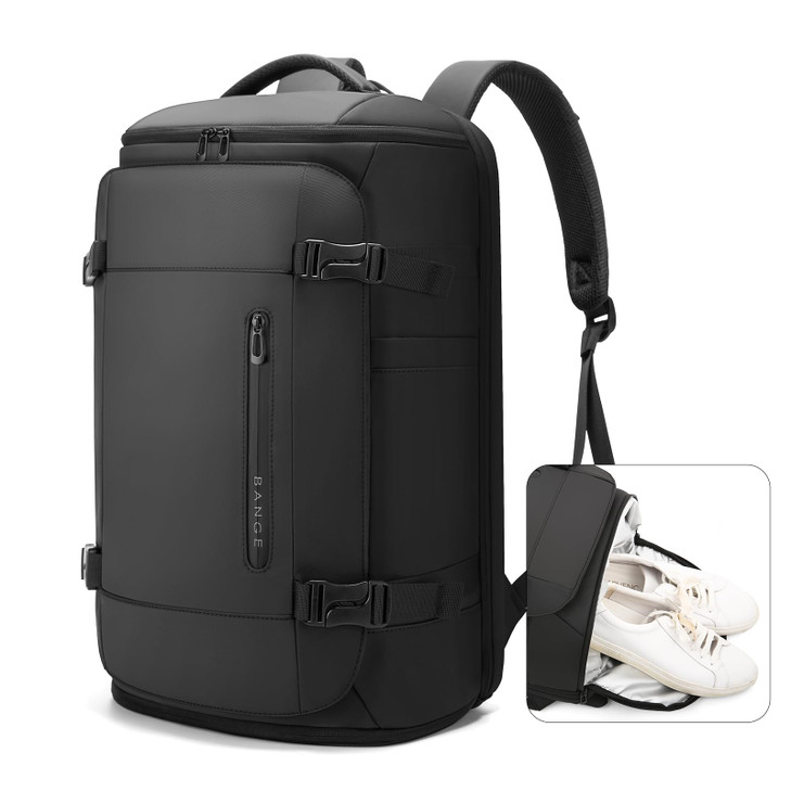 BANGE 40L Travel Backpack with Shoe Compartment Large Capacity Weekender Bag Daypack Fits 173 Inch Laptop Carryon Luggag