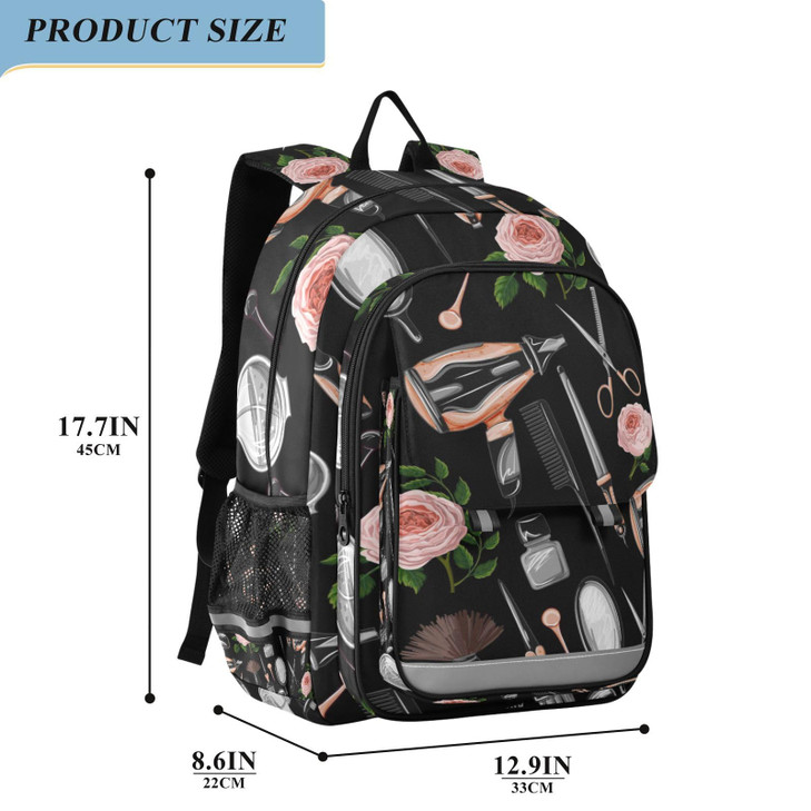 Glaphy Hairdresser Tools Equipment Pattern Backpack School Bag Lightweight Laptop Backpack Students Travel Daypack with