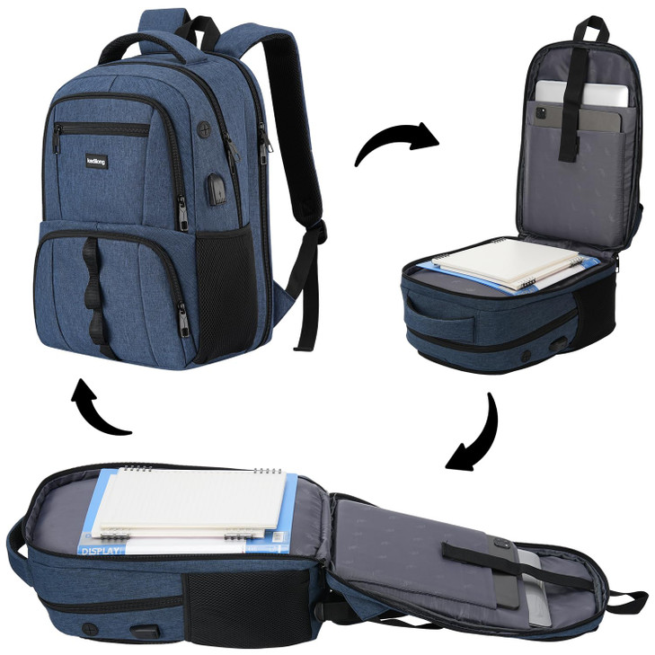 kadilong 173 Inch Laptop Backpack for MenAnti Theft School Bookbag Sturdy for Boys Teenager Student High School CollegeC