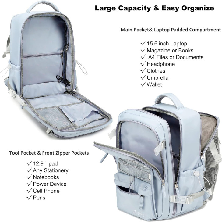 Travel Backpack for Women Men 156 Inch Laptop Backpacks with USB Port Carry on Backpack Flight Approved Large Back Pack