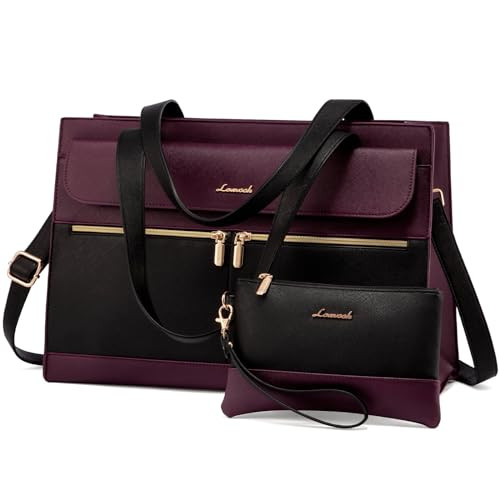 LOVEVOOK Laptop Bag for Women 156 Inch Tote Work Professional Leather Computer Briefcase Waterproof Handbag Shoulder Lar
