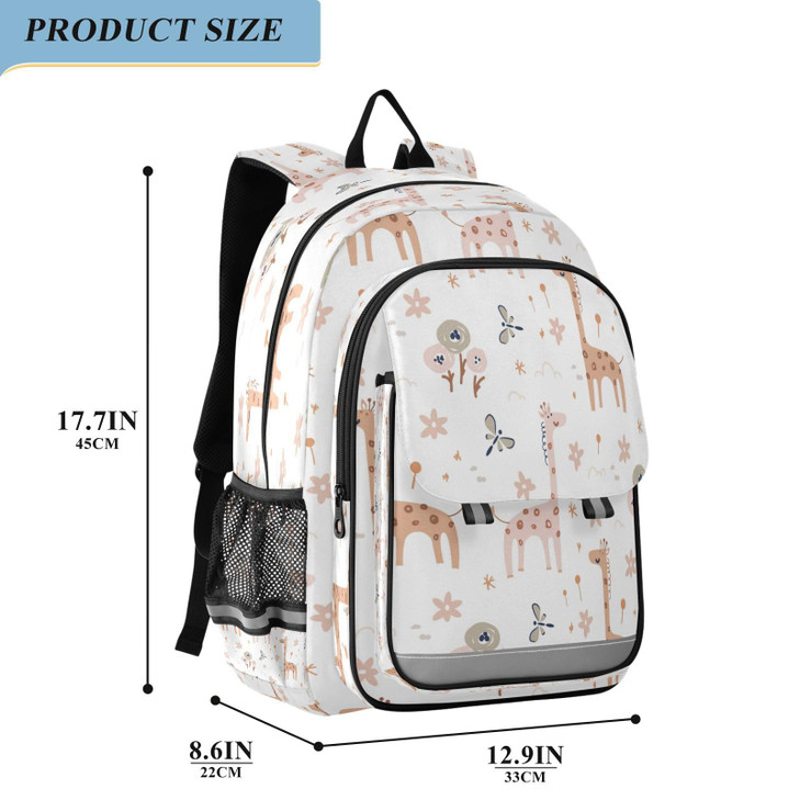 Kigai Cute Giraffe Backpack for GirlsBoysFlip School Bag with Reflective Function Laptop Backpack