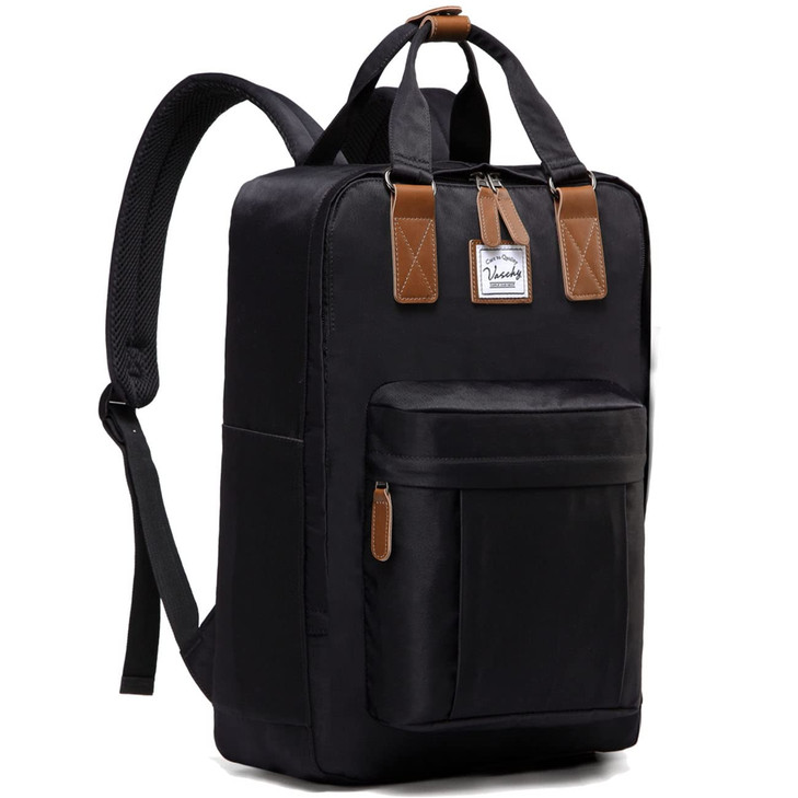 VASCHY School Backpack for Women Men Travel Backpack Water Resistant College High School Computer Bag Student Bookbag Bl