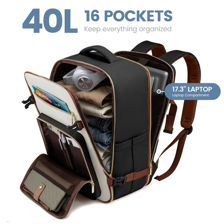 LOVEVOOK Travel Backpack For Women40L Carry On Backpack Flight ApprovedTSA Personal Item Travel Bag Fits 17 Inch LaptopB