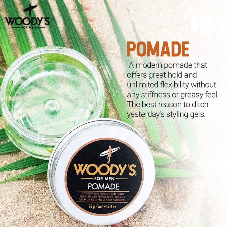 Woody's Hair Clay Pomade for Men - Matte Finish, Medium Hold, Water-Soluble Styling Gel for Mens Hair - Strong Hold Pomade for Textured Looks, 3.4 o online at globaldelivered