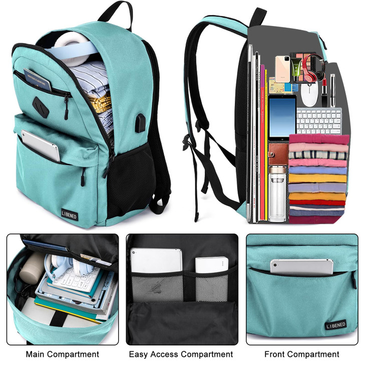 LIBENED School backpack for Teen Boys Backpack for Men156 inch Laptop Backpack with USB Charging Port Choice for School
