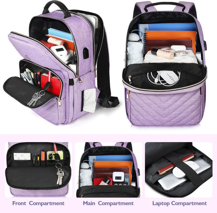 MATEIN Laptop Backpack for Women Anti Theft 156 inch College School Bookbag for Girls with USB Charging Port Water Resis