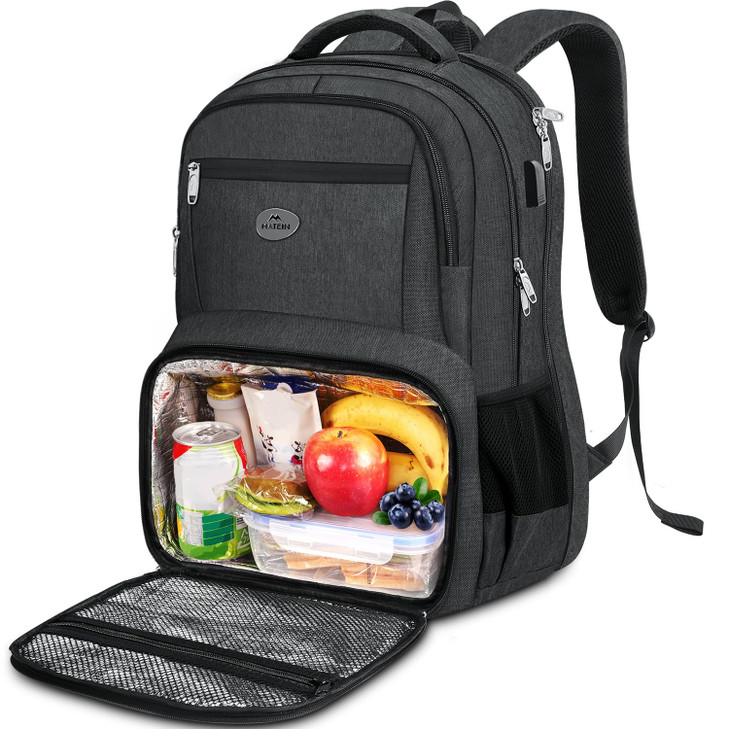 MATEIN 18 Inch Backpack for Men Extra Large Work Backpack with Lunch Compartment Water Resistant Insulated Cooler Comput