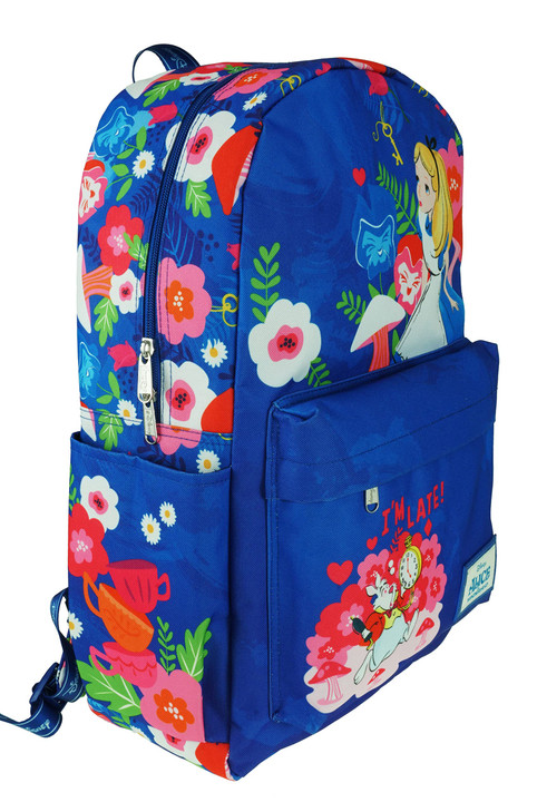 KBNL Classic Disney Alice in Wonderland Backpack with Laptop Compartment for School Travel and Work Multicolor A22207ALI