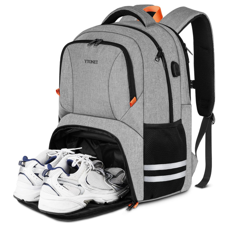 Ytonet Gym Backpack For Men Women Backpack for Men with Shoe Compartment Water Resistant Workout Sports Bag with USB Por