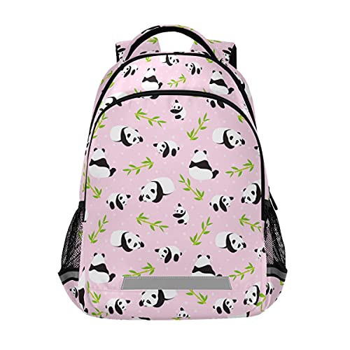 MNSRUU School Backpack with Chest Strap Animal Cute Panda Bear Laptop Backpack Travel Hiking Backpack for Boys Girls Ruc