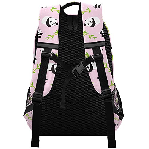 MNSRUU School Backpack with Chest Strap Animal Cute Panda Bear Laptop Backpack Travel Hiking Backpack for Boys Girls Ruc