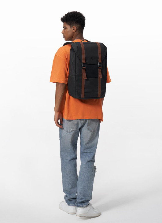 tomtoc Flap Laptop Backpack Lightweight WaterResistant Casual Daypack Durable Workpack Vintage Classic Rucksack for 1315