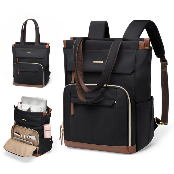 GOLF QUALITY Convertible Daypack Laptop Backpack for Women Men Carry on Tote Backpack Bookbag for College Work Nurse Tra