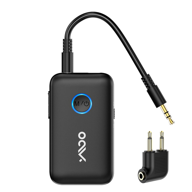 YMOO Bluetooth 53 Transmitter Receiver for TVAirplane Supports 2 HeadphonesSpeaker with aptX Adaptive Low Latency 35mm J