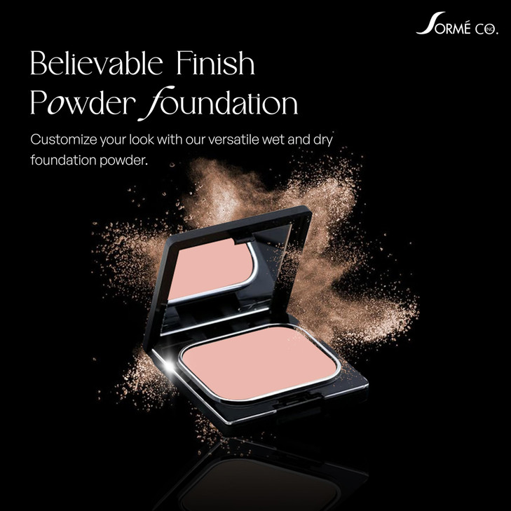 SORMÉ Believable Wet & Dry Finish Powder Foundation - Fragrance Free with Vitamin C - Hydrating, Rejuvenating with Alpha Hydroxy - Medium to Full Cov online at globaldelivered