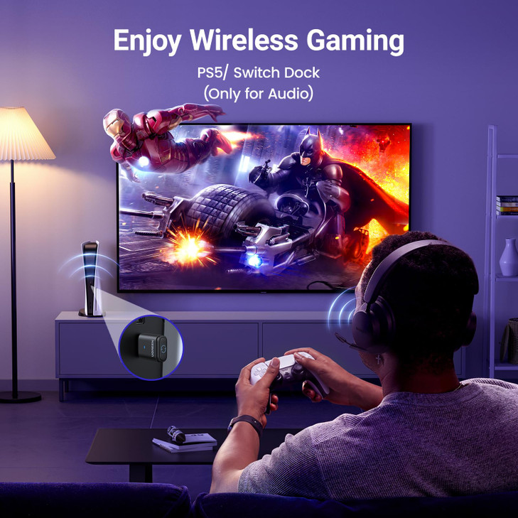 UGREEN USBC Bluetooth Adapter for PS5 Bluetooth 53 Audio Adapter with APTX Low Latency aptXAdaptive Wireless Audio Trans