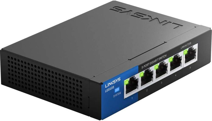 Linksys LGS105 5Port Business Desktop Gigabit Ethernet Unmanaged Switch Computer Network Wired Connection Speed up to 10