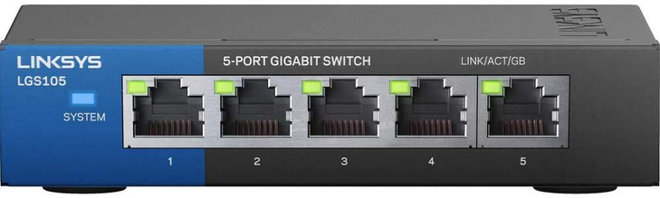 Linksys LGS105 5Port Business Desktop Gigabit Ethernet Unmanaged Switch Computer Network Wired Connection Speed up to 10