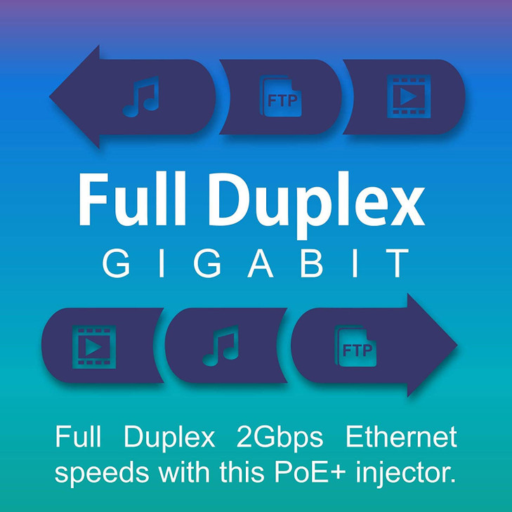 TRENDnet Gigabit Power Over Ethernet Plus Injector PoE 30W Power Network Distances Up to 100M 328 ft Metal Housing Black