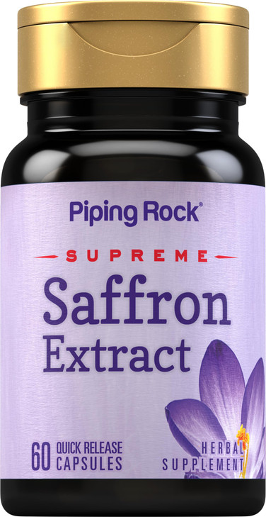 Piping Rock Saffron Extract Supplement | 60 Capsules | Herbal Extract Pills for Women & Men | Non-GMO, Gluten Free