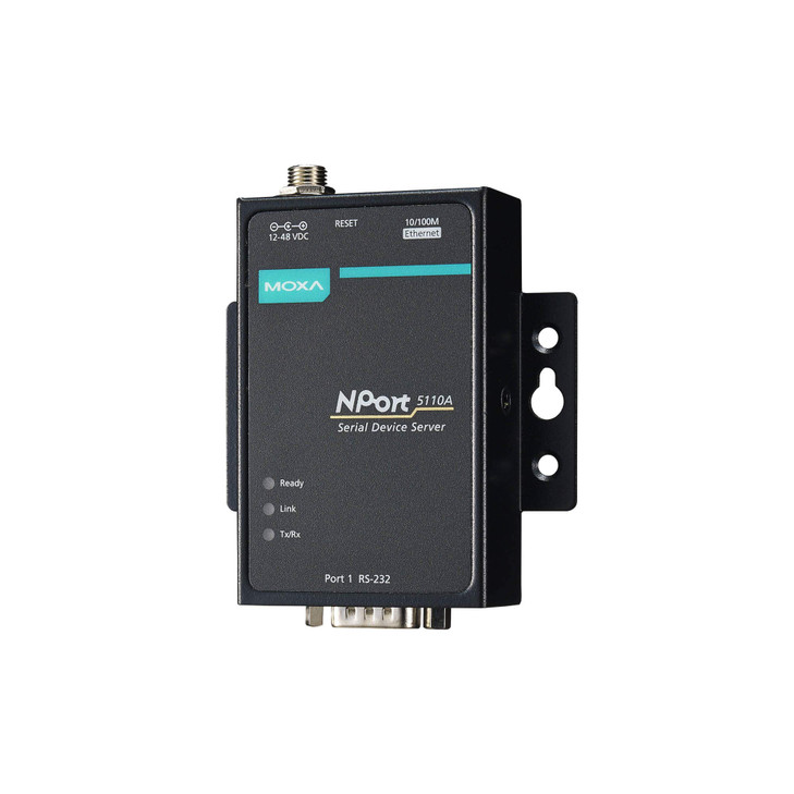 Moxa NPort 5110A 1 Port Device Server 10100 Ethernet RS232 DB9 Male 0 to 60C Operating Temperature