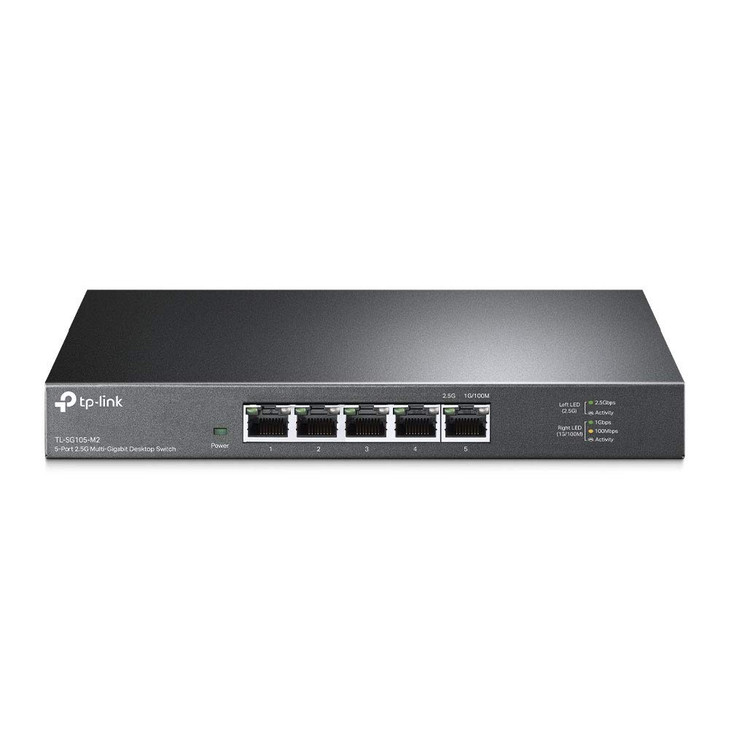 TPLink TLSG105M2 5 Port MultiGigabit Unmanaged Network Switch Ethernet Splitter 25G Bandwidth Plug Play DesktopWallMount
