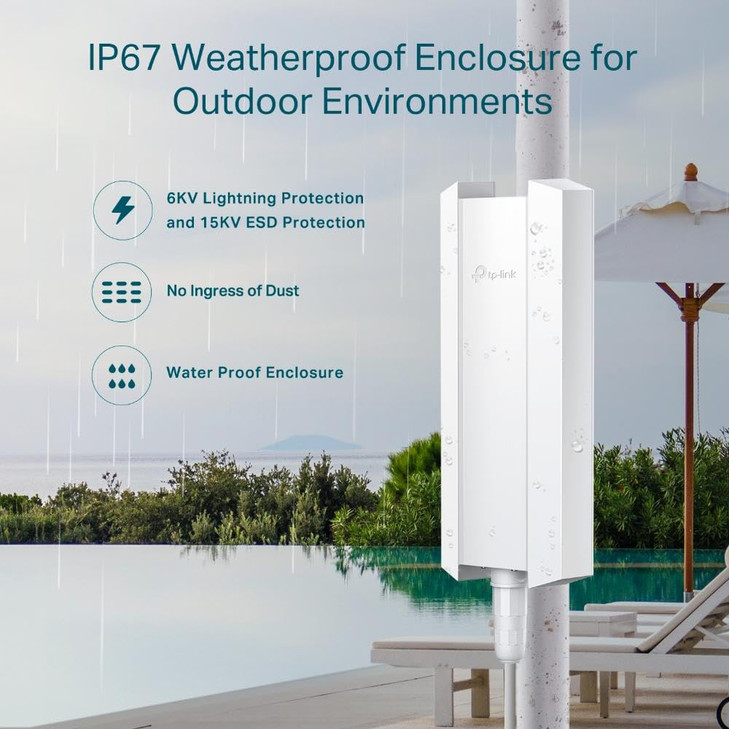 TPLink Omada Long Range Outdoor Access Point WiFi Extender Outdoor Universal Compatible WiFi 6 AX1800 Dual Band IP68 Wea