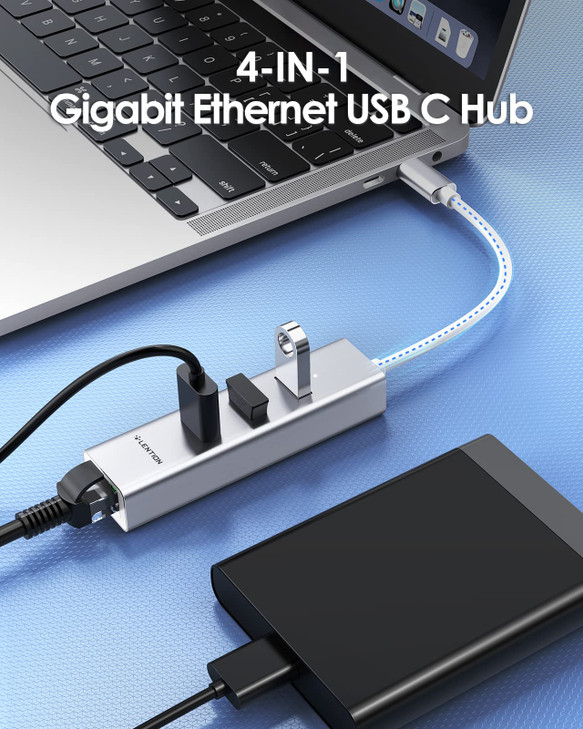 LENTION 3 Port USB to Ethernet Adapter USB to RJ45 Ethernet Adapter Computer Network Adapters for 20252016 MacBook Pro 2