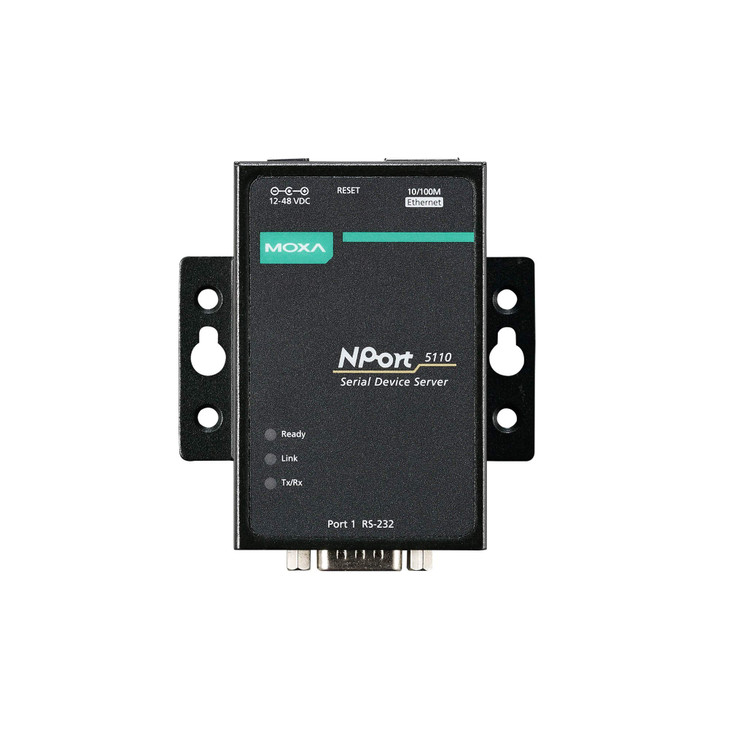 MOXA NPort 51101 Port Serial Device Server 10100 Ethernet RS232 DB9 Male