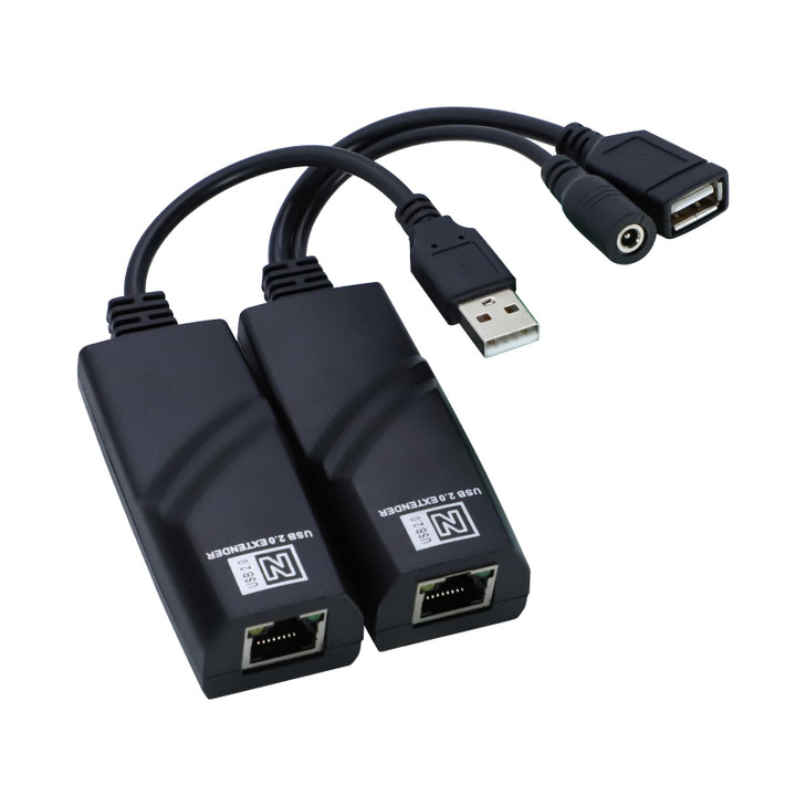 ESDS USB 20 Extender to RJ45 Over Cat5 Cat5E Cat6 up to 196 Ft USB Ethernet Extender Over Cat55E6 Supports WindowsMacVis
