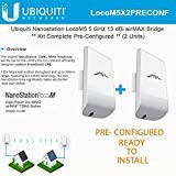 Ubiquiti LocoM5 X 2 Units Bridge Kit Complete PreConfigured Nanostation Loco M5