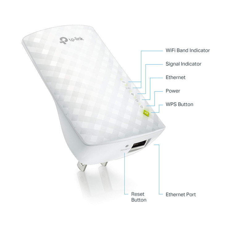 TPLink AC750 WiFi Range Extender Dual Band Cloud App Control Up to 750Mbps One Button Setup Repeater Internet Booster Ac