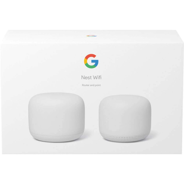 Nest WiFi Router with 1 Point Mesh for Wireless Internet WiFi Extender Smart Speaker Works and Google Home Systems Snow