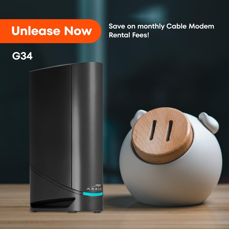 ARRIS G34 Cable Modem Router Combo Fast DOCSIS 31 Gigabit WiFi 6 AX3000 Approved for Comcast Xfinity Cox Spectrum More 1