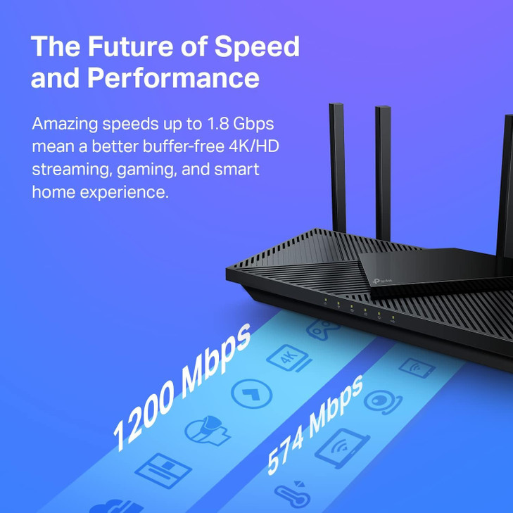 TPLink AX1800 WiFi 6 Router Archer AX21 Dual Band Wireless Internet Gigabit Easy Mesh Works with Alexa A Certified for H