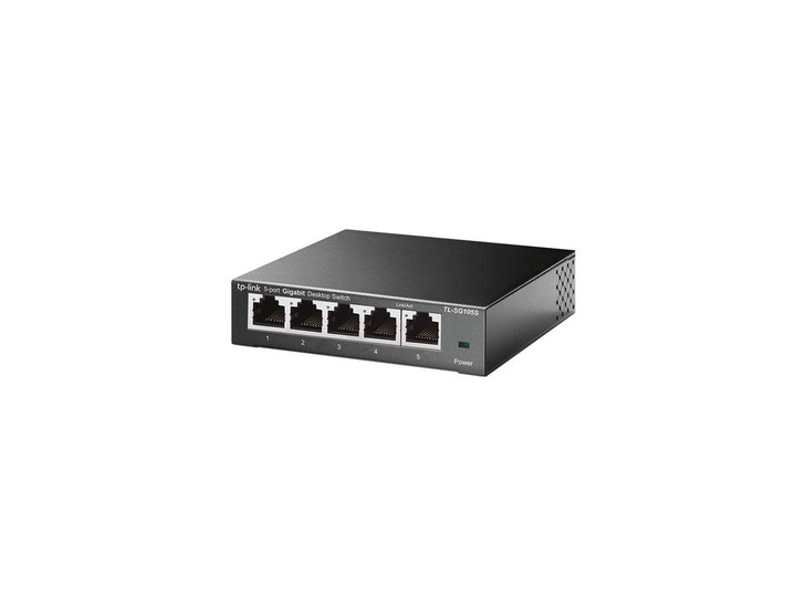TPLink TLSG105S 5 Port Gigabit Ethernet Switch DesktopWallMount Plug Play Fanless Sturdy Metal 3 Year Manufacturer Warra