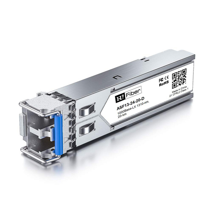 HFiber 125G Single Mode SFP LC Module 1000BaseLXLH Fiber Transceiver for Cisco GLCLHSMD Meraki Ubiquit UniFi TPLink Fort