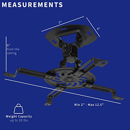 VIVO Universal Adjustable Ceiling Projector Mount for Regular and Mini Projectors Projection Mount with Extending Arms B