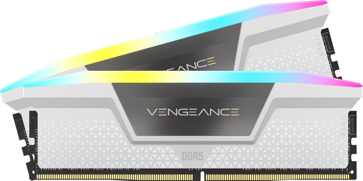 CORSAIR VENGEANCE RGB DDR5 RAM 32GB 2x16GB 6000MHz CL36444496 135V Intel XMP 30 Desktop Computer Memory White CMH32GX5M2