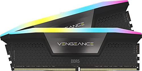 CORSAIR VENGEANCE RGB DDR5 RAM 32GB 2x16GB 6400MHz CL364848104 135V Intel XMP 30 Desktop Computer Memory Black CMH32GX5M