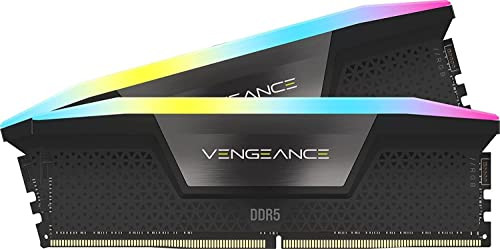 CORSAIR Vengence RGB DDR5 RAM 32GB 2x16GB 6000MHz CL36444496 135V Intel XMP 30 Computer Memory Black CMH32GX5M2E6000C36