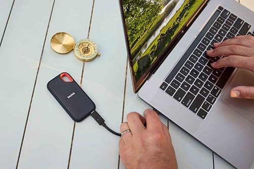 SanDisk 8TB Extreme Portable SSD Up to 1050MBs USBC USB 32 Gen 2 IP65 Water and Dust Resistance Updated Firmware Externa