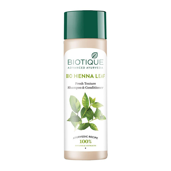 Biotique Bio Henna Leaf Fresh Texture Shampoo & Conditioner 120ml /4.05 Oz. I Increase Gloss, Hydration, Shine I For Rich Dark Tones Hair - All Hair online at globaldelivered