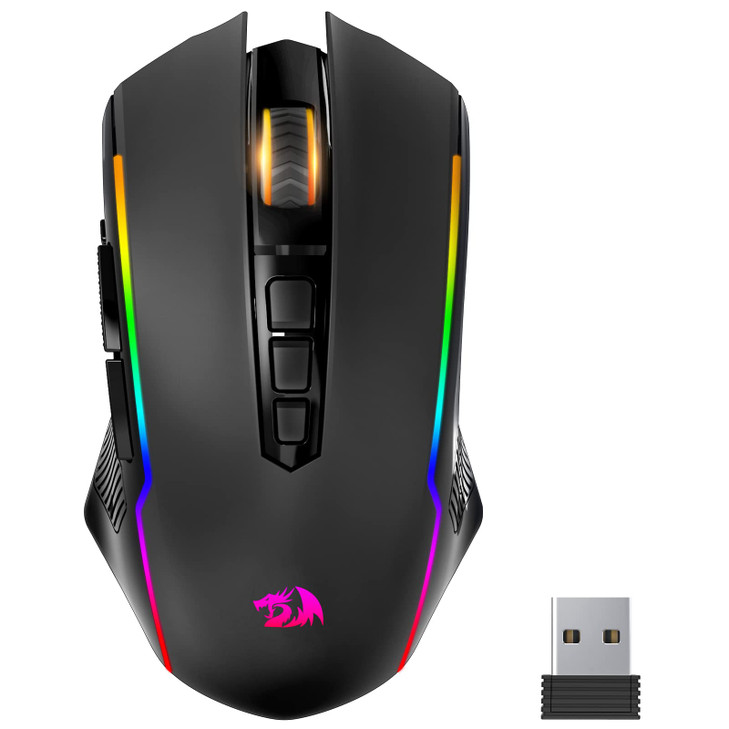 Redragon Gaming Mouse Wireless Mouse Gaming with 8000 DPI PC Gaming Mice with Fire Button RGB Backlit Programmable Ergon