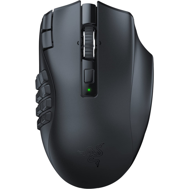 Razer Naga V2 HyperSpeed Wireless MMO Gaming Mouse 19 Programmable Buttons HyperScroll Technology Focus Pro 30K Optical