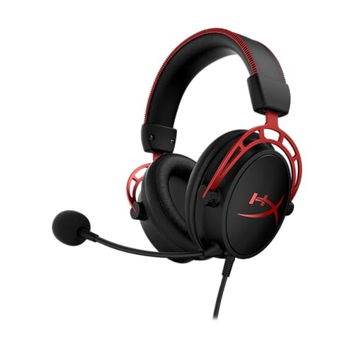 HyperX Cloud Alpha Gaming Headset Dual Chamber Drivers Legendary Comfort Aluminum Frame Detachable Microphone Works on P