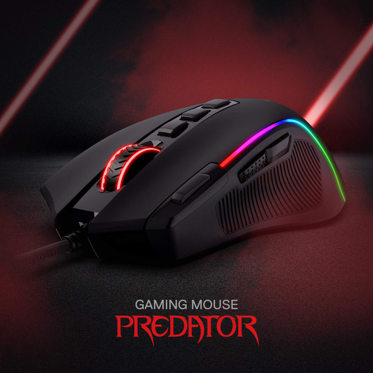 Redragon M612 Predator RGB Gaming Mouse 8000 DPI Wired Optical Mouse with 11 Programmable Buttons 5 Backlit Modes Softwa