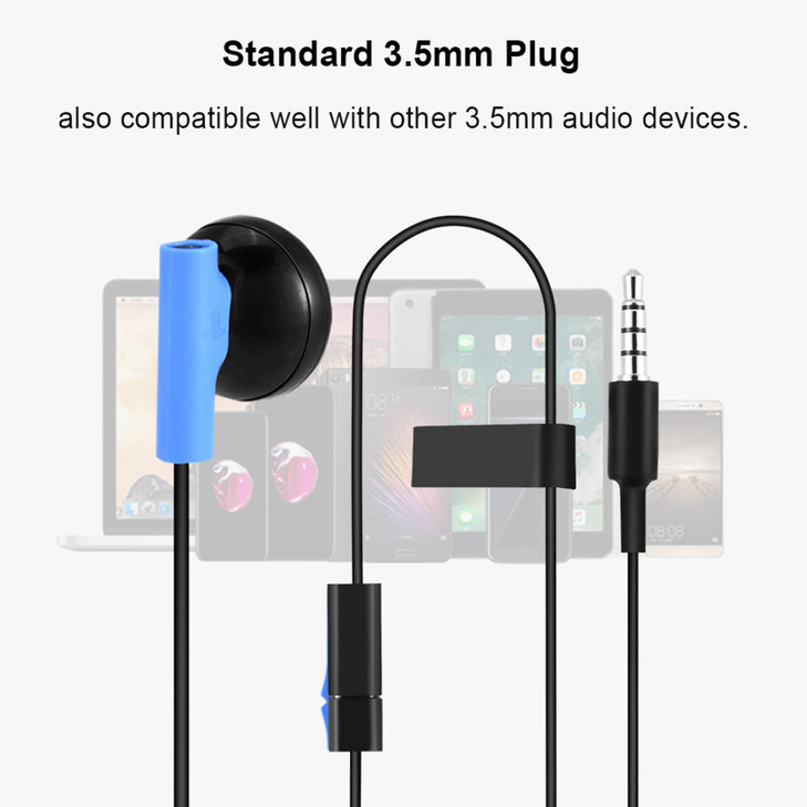 Zerone Mono Chat Earbud with Mic for 4 35mm SingleSided One Ear Wired Headset inEar Gaming Earbud for Slim PRO Mobilepho