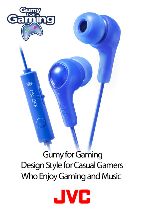 JVC Gumy Gamer in Ear Earbud Headphones with Mic Remote and Mute Switch for Gaming and Chatting Powerful Sound Comfortab